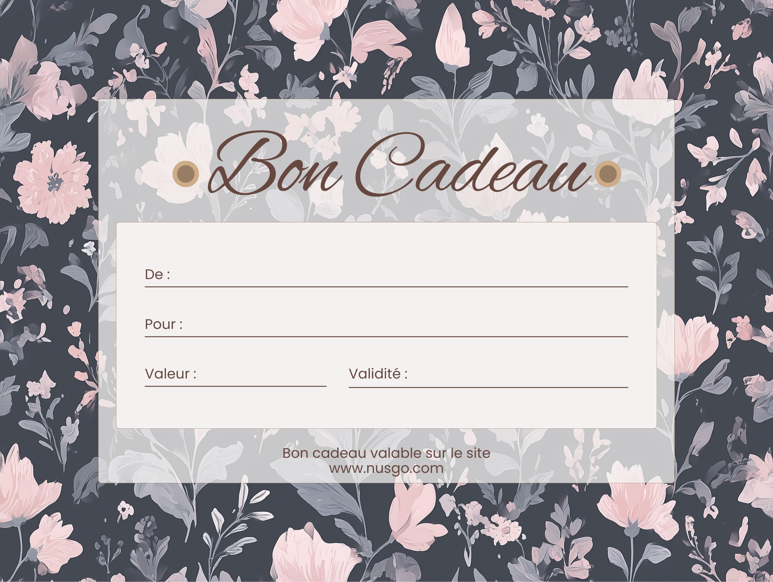Bon cadeau - Modèle floral